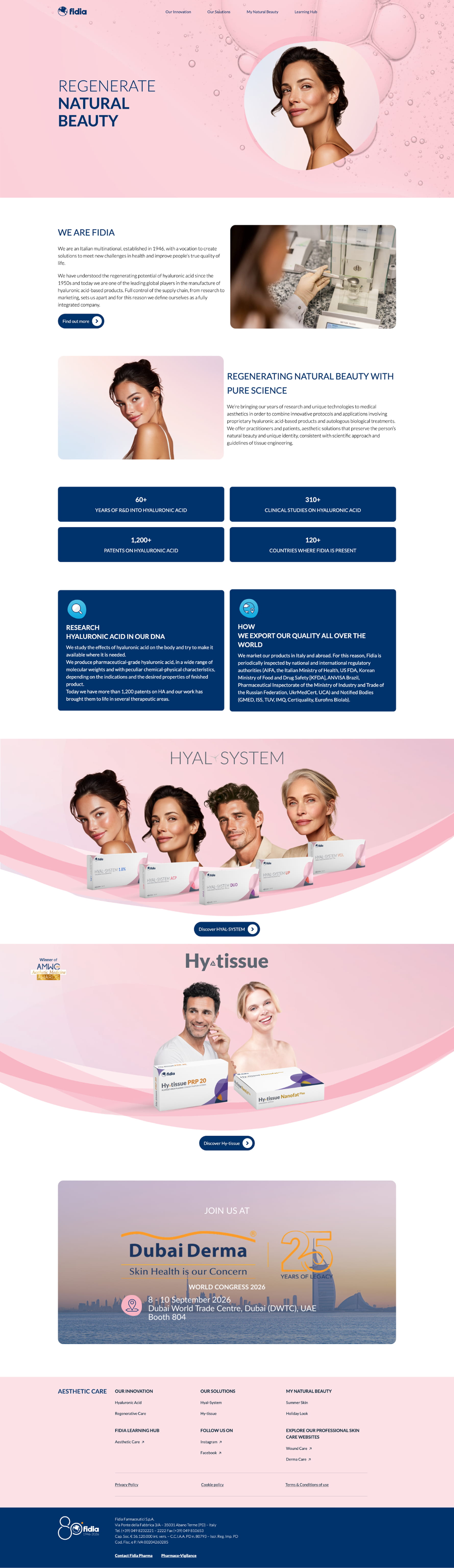 Fidia Pharma website before redesign