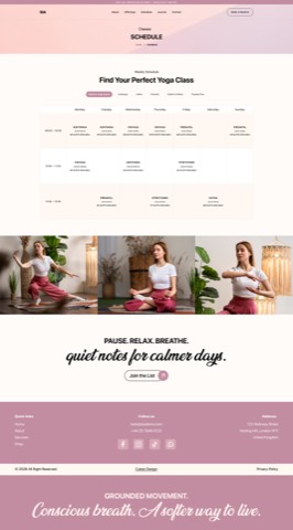 SIA wellness schedule page